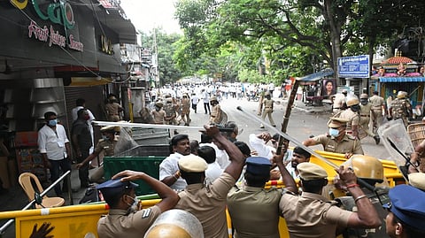 Protest outside AIADMK headquarters