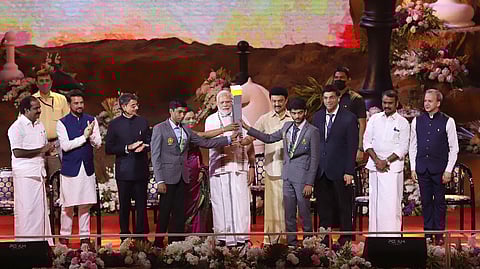 Narendra Modi and M.K. Stalin take part in the inauguration of 44th Chess Olympiad