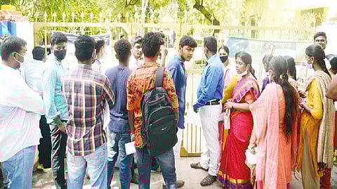 Candidates denied entry into the examination