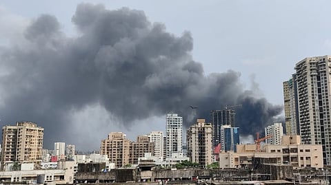 Level 2 fire reported in Andheri West area, near star Bazar on link road around 4.30 pm. 10 fire-fighting vehicles rushed to spot.