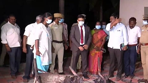 Collector Shravan Kumar Jadavath inspecting the private school