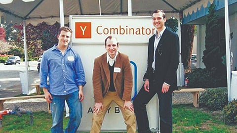 Airbnb Co-founder Joe Gebbia supporting co-founders Brian Chesky and Nathan Blecharczyk