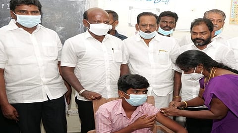 Health Minister Ma Subramanian inspecting health centre in Chengalpattu
