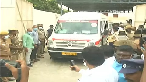 Body of the schoolgirl taken in an ambulance to her native village Thekkalur