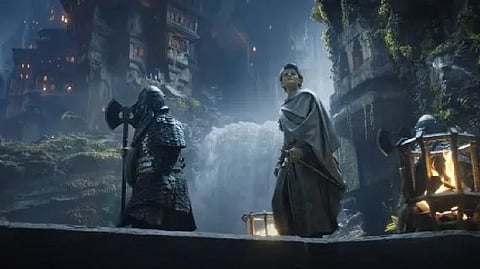 A scene from "The Rings of Power"