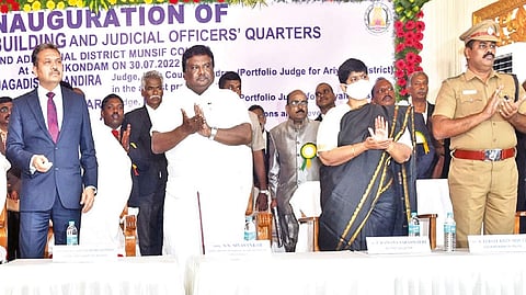 Madras High Court Judge AD Jagadish Chandra inaugurating the combined complex at Jayankondam in Ariyalur