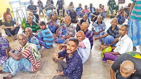 The people rescued from the shelter home in Coimbatore on Monday