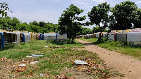 Smart carts kept in a burial ground