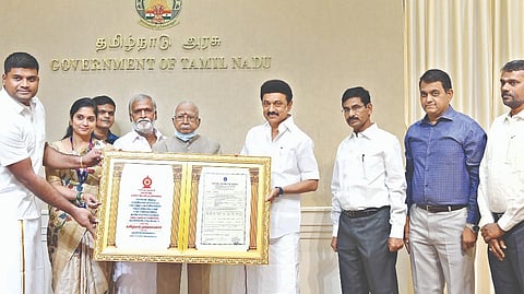 Stalin hands over gold bond to Periyapalayam temple authorities