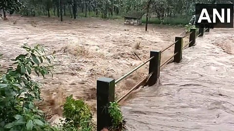 Water gushing through the bridge in Balal village in Kasargod district