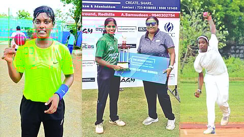 (L) SK Anritha, M Sabrina and MU Poojashrini