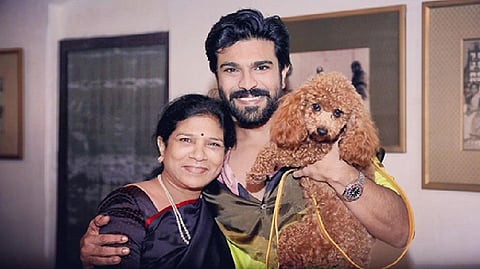 Ram Charan with his mother