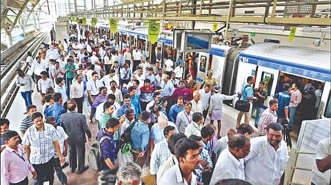 A Metro station in Chennai