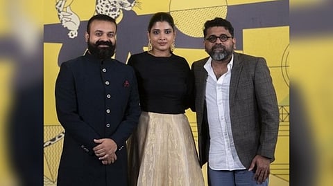 Director Mahesh Narayanan with actors Kunchacko Boban and Divya Prabha