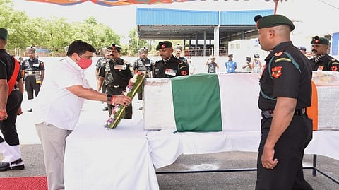 Finance Minister PTR  paid tributes to Rifleman of Indian Army Lakshmanan