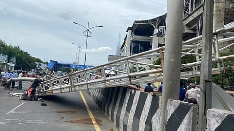 Signboard collapsed near Alandur Metro station