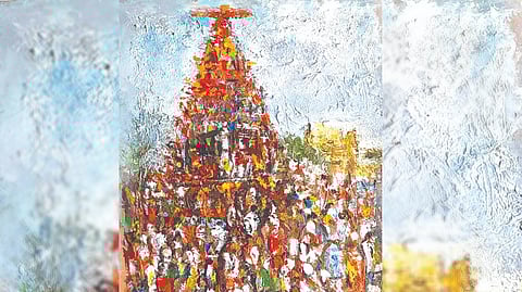 Celebrating culture:  Dhakshinamurthy’s paintings on display now