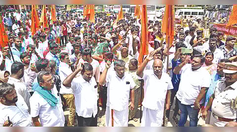 Similar protests were held in Coimbatore and other districts too.