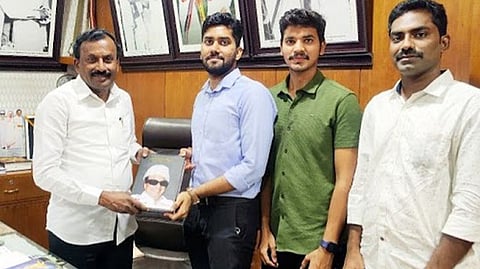 S Vignesh Babu awarded by Manidha Neyam IAS Academy