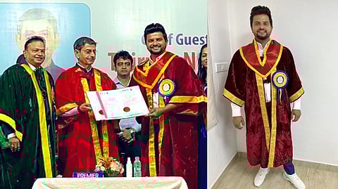 Former Indian cricketer Suresh Raina received his honorable doctorate