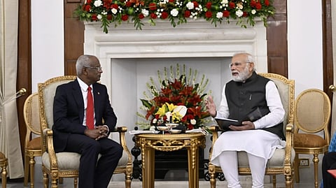 Prime Minister Narendra Modi and visiting Maldivian President Ibrahim Mohamed Solih