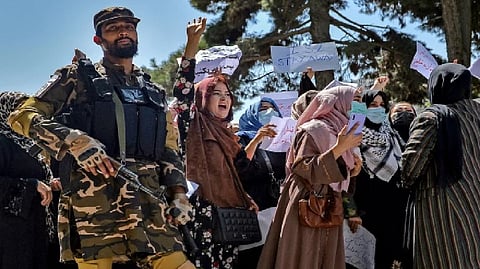 Taliban fighters fire in air to disperse women's protest in Kabul