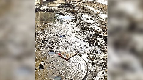 Water stagnation leading to mixing of rain and sewage water in Abhiramipuram, Ambattur