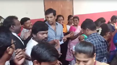 Actor Vishal at Madras High Court at Friday