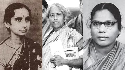 (From left) Annai Meenambal Shivaraj, RS Subbulakshmi and Sathyavani Muthu