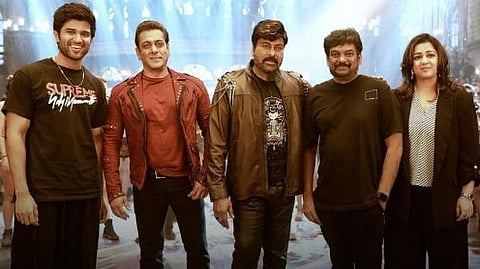 Chiranjeevi & Salman on the sets of 'Godfather'