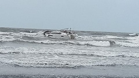 Boat that was recovered in Raigad area
