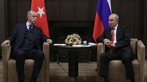 Turkish President Recep Tayyip Erdogan with Russian President Vladimir Putin
