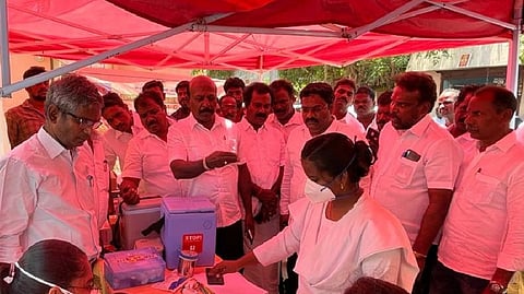 Ma Subramanian at the Chengalpattu camp