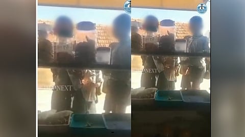 Faces of the children blurred to safeguard their identities.