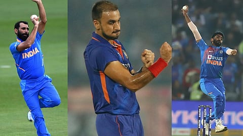 Mohammed Shami, Harshal Patel and Jasprit Bumrah