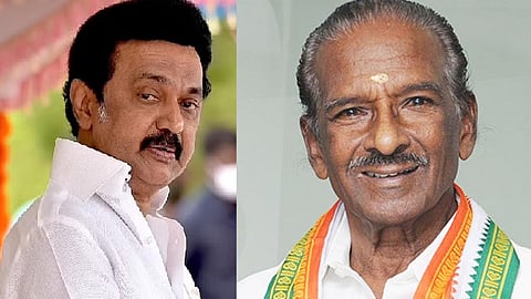 Chief Minister M K Stalin; Veteran Congress leader Kumari Anandan