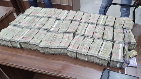 The seized unaccounted cash near Broadway on Wednesday