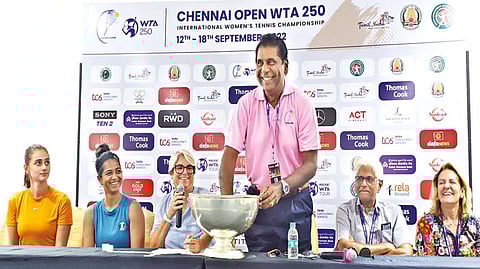 TN Tennis Association president Vijay Amritraj at the draw ceremony