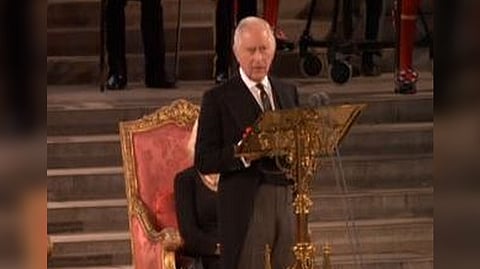King Charles III makes first address to UK parliament (Screengrab)