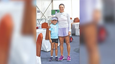 Tatjana Maria with her first daughter Charlotte.