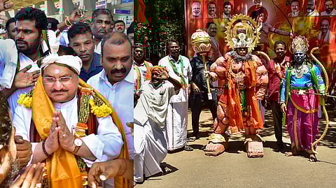 BJP national chief J P Nadda in Madurai on Thursday.