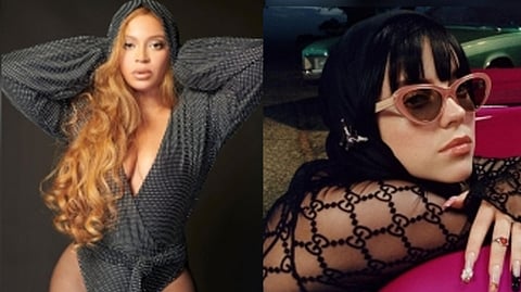 Singers Beyonce and Billie Eilish