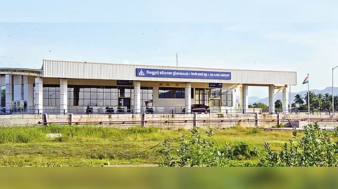 A view of the completed terminal of the airport in Vellore.