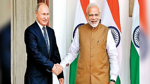 Russian President Vladimir Putin, Prime Minister Narendra Modi