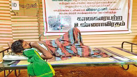 Farmer Vijaya Kumar on hunger strike