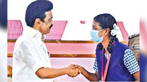 Stalin during the launch of Mudhalvan scheme