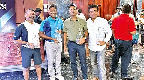 (from left) ProAm tournament winners Arun Kumar, N Thangaraja, Sambhu Prasad and Priyatham Rajagopal