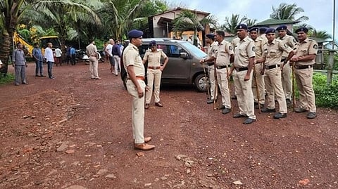 Goa police deployed outside the 'Curlies' restaurant ahead of its demolition