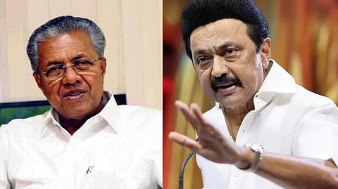 Kerala's Chief Minister Pinarayi Vijayan and Tamil Nadu Chief Minister M.K. Stalin