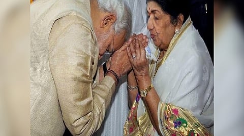 PM Modi with late Lata Mangeshkar